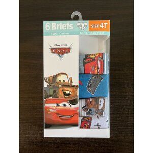 NWT Disney Pixar Cars Boys 4T Briefs Lightning McQueen Dinoco Piston Cup 4 Pack